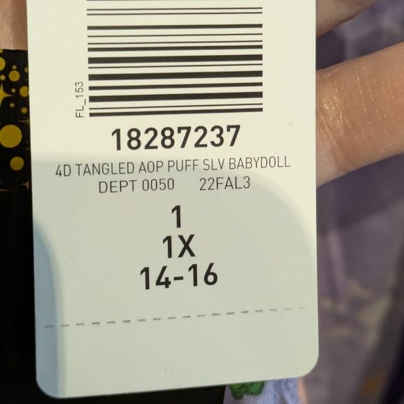 Torrid Disney Tangled Rapunzel Heritage Slub Babydoll Top - Size 1 (1X) - Picture 4 of 8